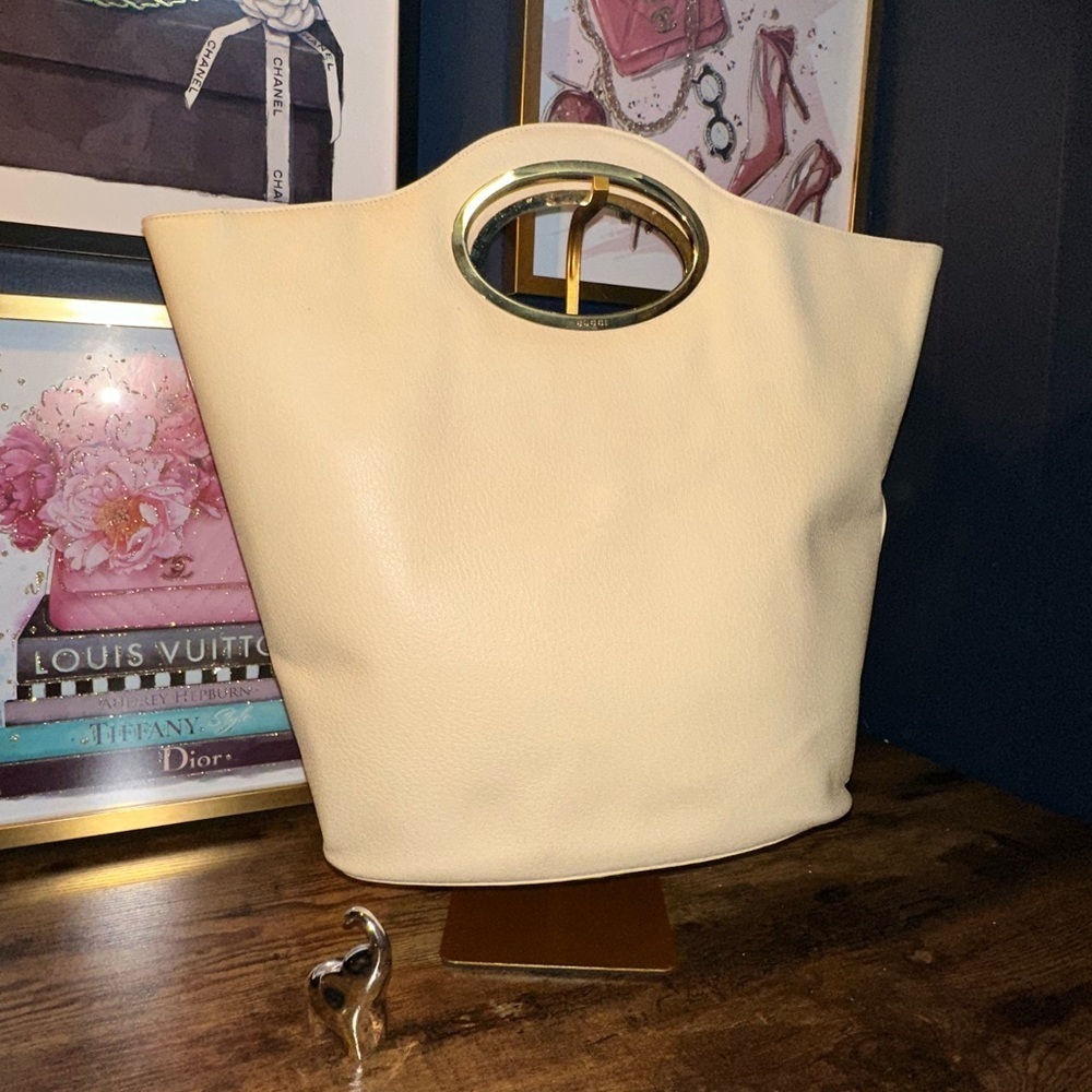 1990s Vintage Gucci Cream Tote Bag | Style 002.2058.0477.0